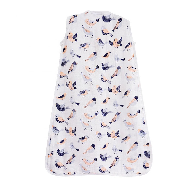 Bamboo Cotton Muslin Sleeping Bag Featuring Print is Super-soft For Summer